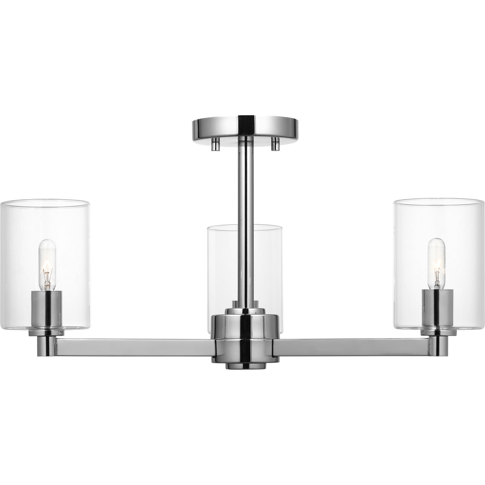 Fullton Semi Flush Mount in Chrome with No Shade
