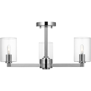 Fullton Semi Flush Mount in Chrome with No Shade