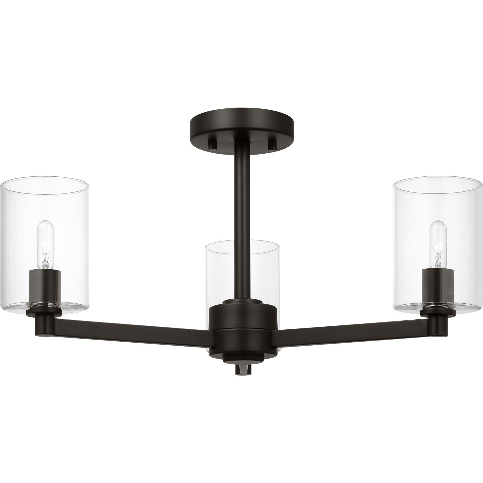 Fullton Semi Flush Mount in Chrome with No Shade