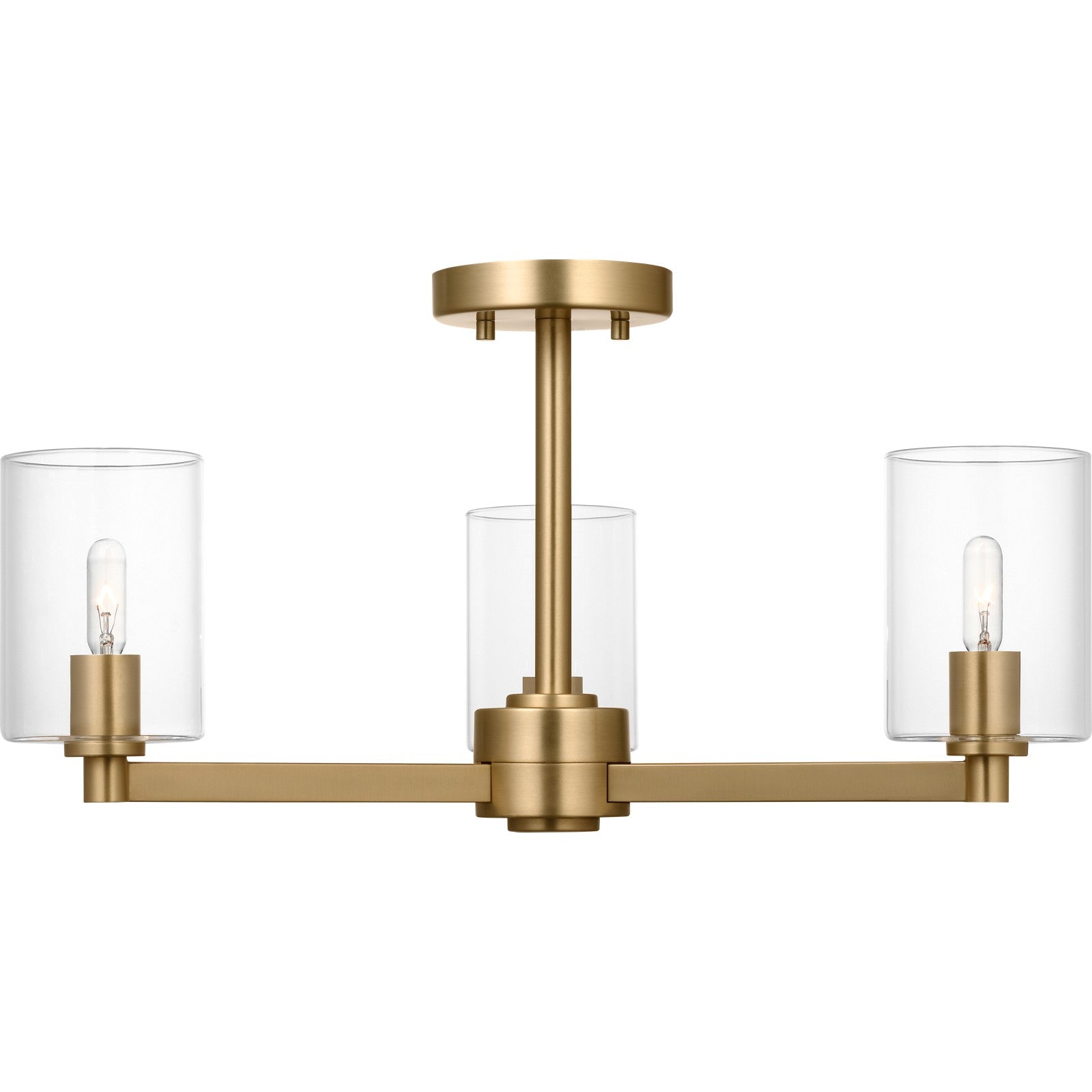 Fullton Semi Flush Mount in Chrome with No Shade