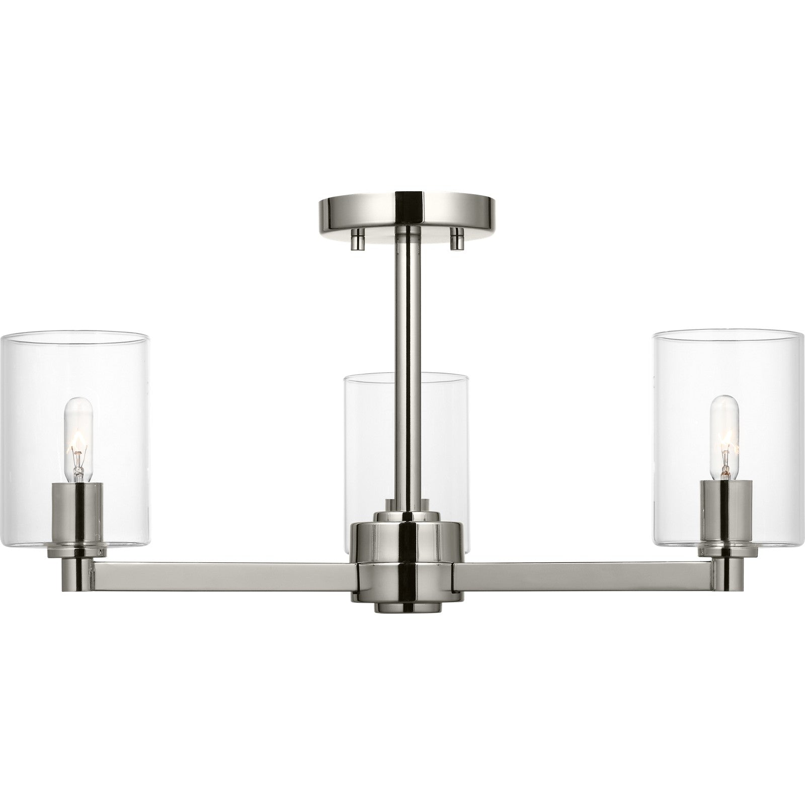 Fullton Semi Flush Mount in Chrome with No Shade