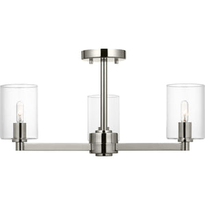 Fullton Semi Flush Mount in Chrome with No Shade