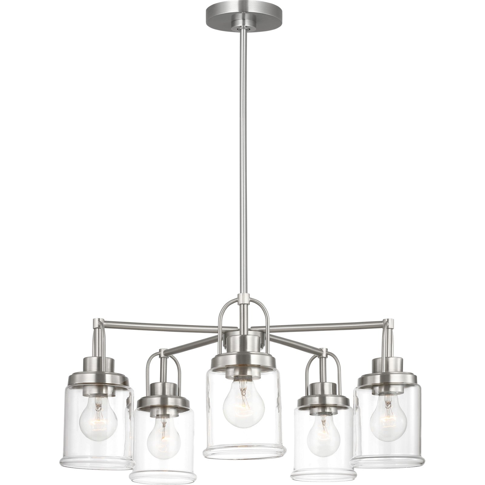 Anders Five Light Chandelier in Brushed Nickel - Visual Comfort Ceiling Lights