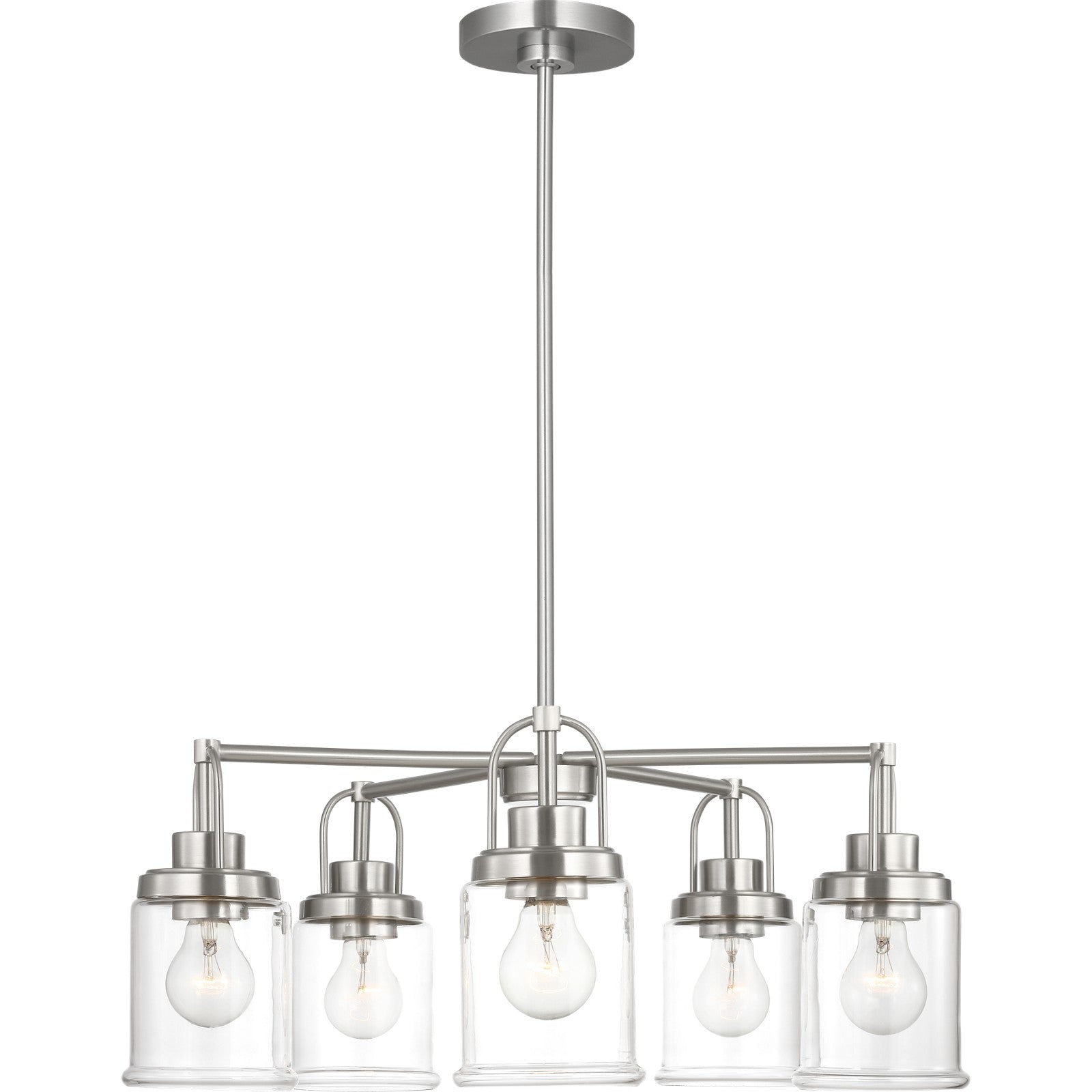 Anders Five Light Chandelier in Brushed Nickel - Visual Comfort Ceiling Lights