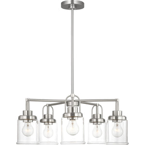 Anders Five Light Chandelier in Brushed Nickel - Visual Comfort Ceiling Lights