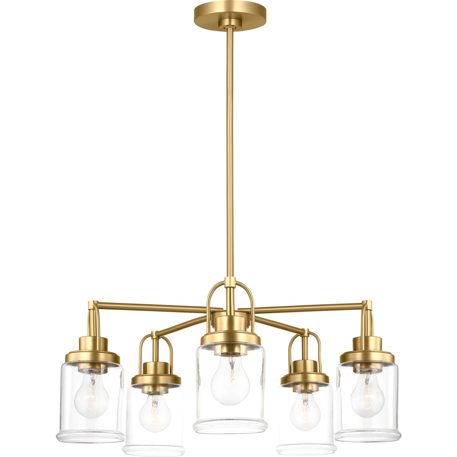 Anders Five Light Chandelier in Brushed Nickel - Visual Comfort Ceiling Lights
