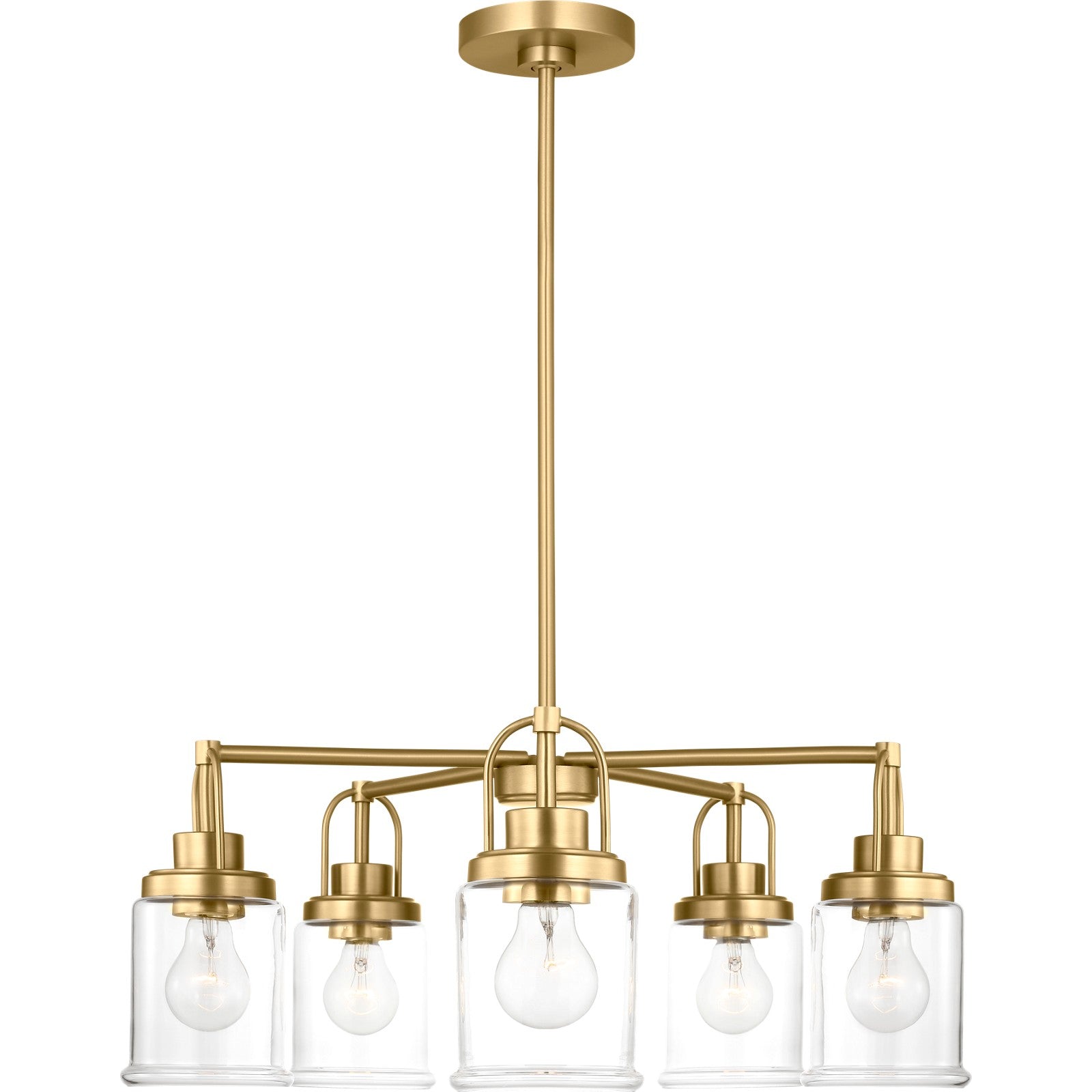 Anders Five Light Chandelier in Brushed Nickel - Visual Comfort Ceiling Lights