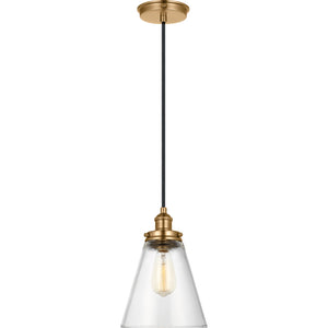 Baskin Cone Pendant in Painted Aged Brass / Dark Weathered Zinc - Visual Comfort Ceiling Lights