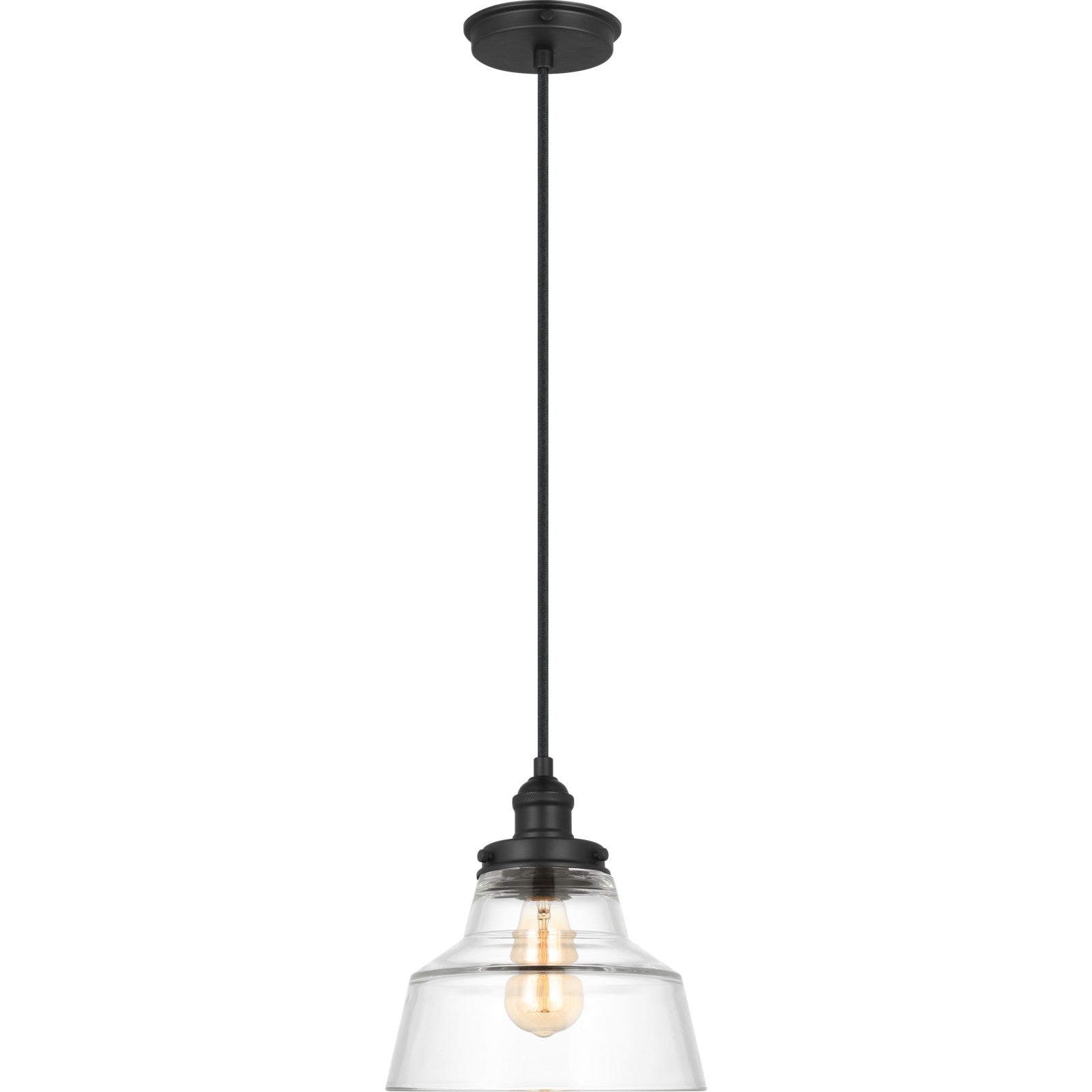 Baskin Chimney Pendant in Painted Aged Brass / Dark Weathered Zinc - Visual Comfort Ceiling Lights