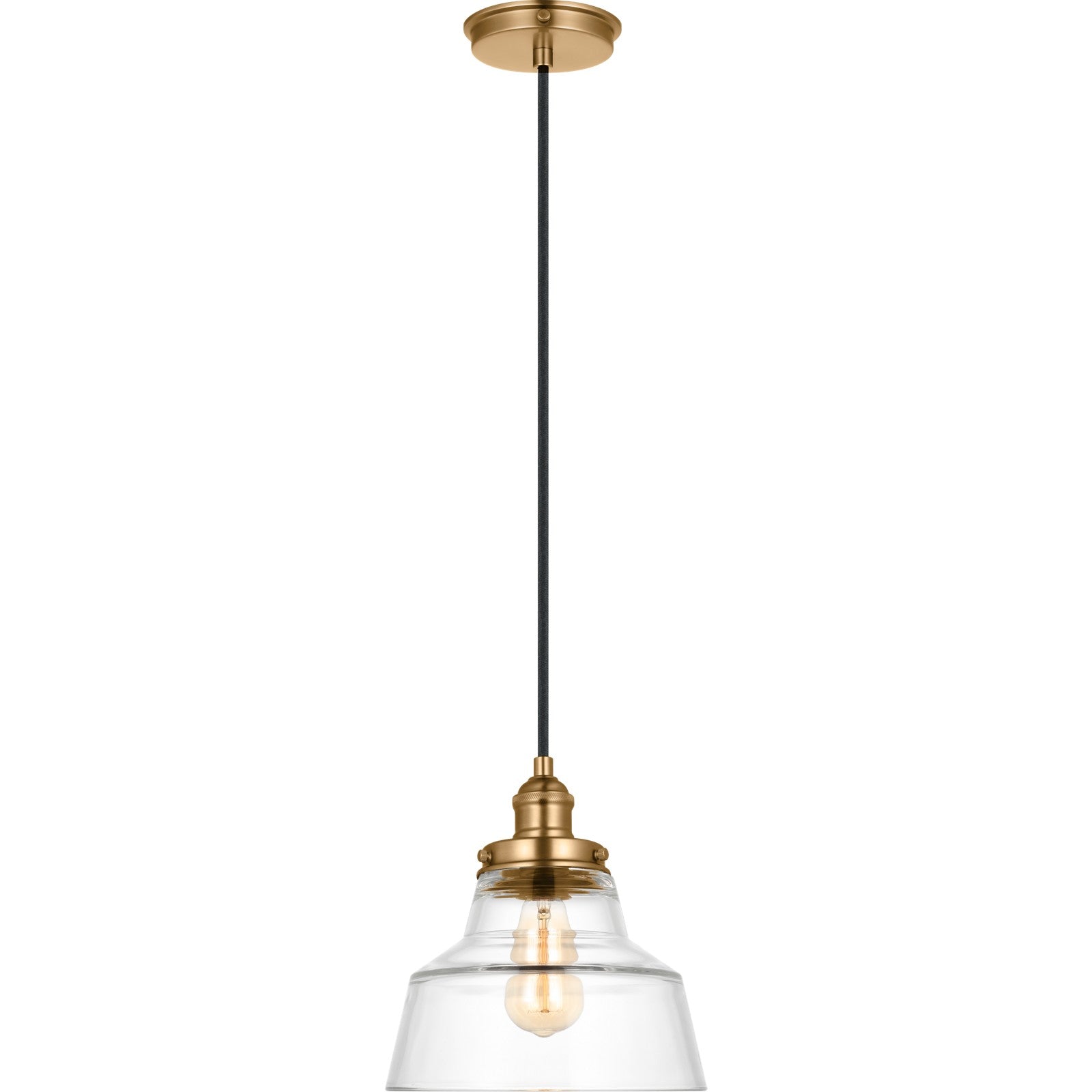 Baskin Chimney Pendant in Painted Aged Brass / Dark Weathered Zinc - Visual Comfort Ceiling Lights