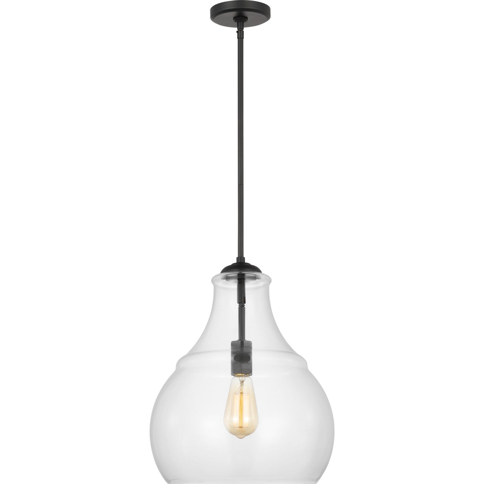 Zola One Light Pendant in Satin Nickel - Visual Comfort Ceiling Lights