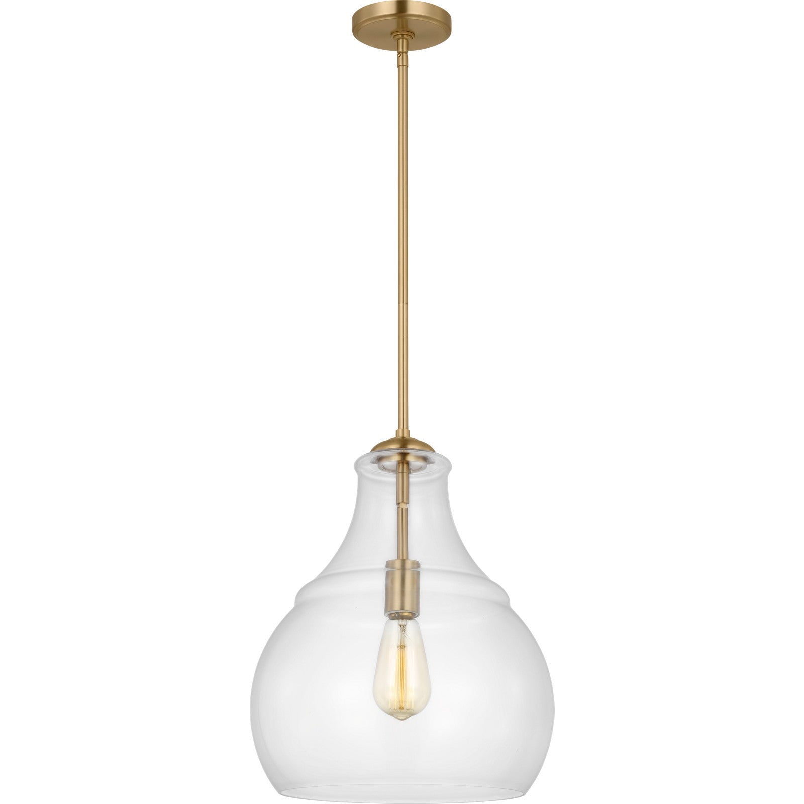 Zola One Light Pendant in Satin Nickel - Visual Comfort Ceiling Lights