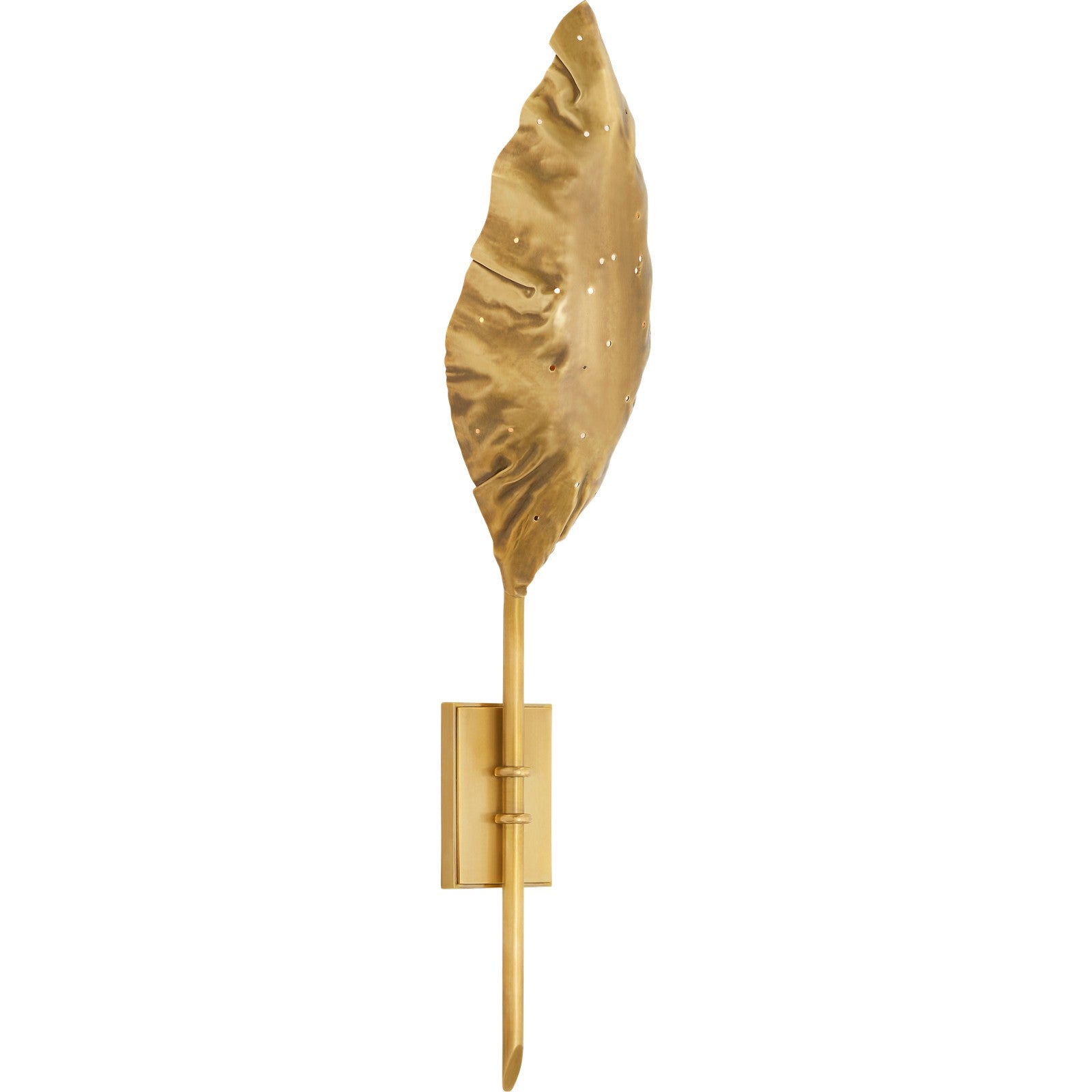 Dumaine Single Pierced Leaf Sconce - Visual Comfort Wall Lights