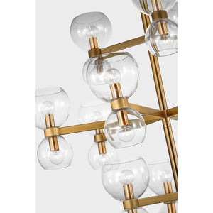 Londyn Large Chandelier Burnished Brass with Clear Glass - Visual Comfort Ceiling Lights