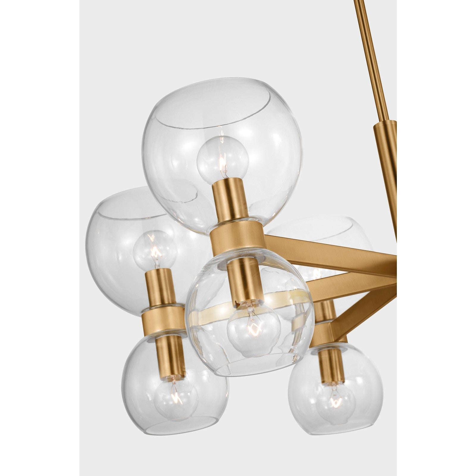 Londyn Small Chandelier Burnished Brass with Clear Glass - Visual Comfort Ceiling Lights