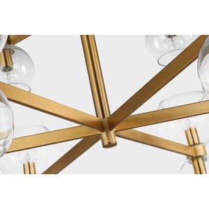 Londyn Medium Chandelier Burnished Brass with Clear Glass - Visual Comfort Ceiling Lights