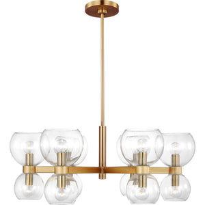 Londyn Small Chandelier Burnished Brass with Clear Glass - Visual Comfort Ceiling Lights