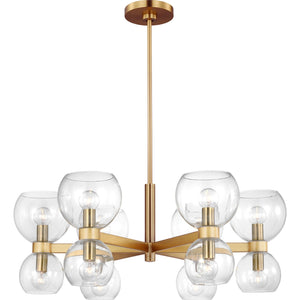 Londyn Small Chandelier Burnished Brass with Clear Glass - Visual Comfort Ceiling Lights