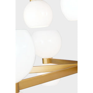 Londyn Medium Chandelier Burnished Brass with Clear Glass - Visual Comfort Ceiling Lights