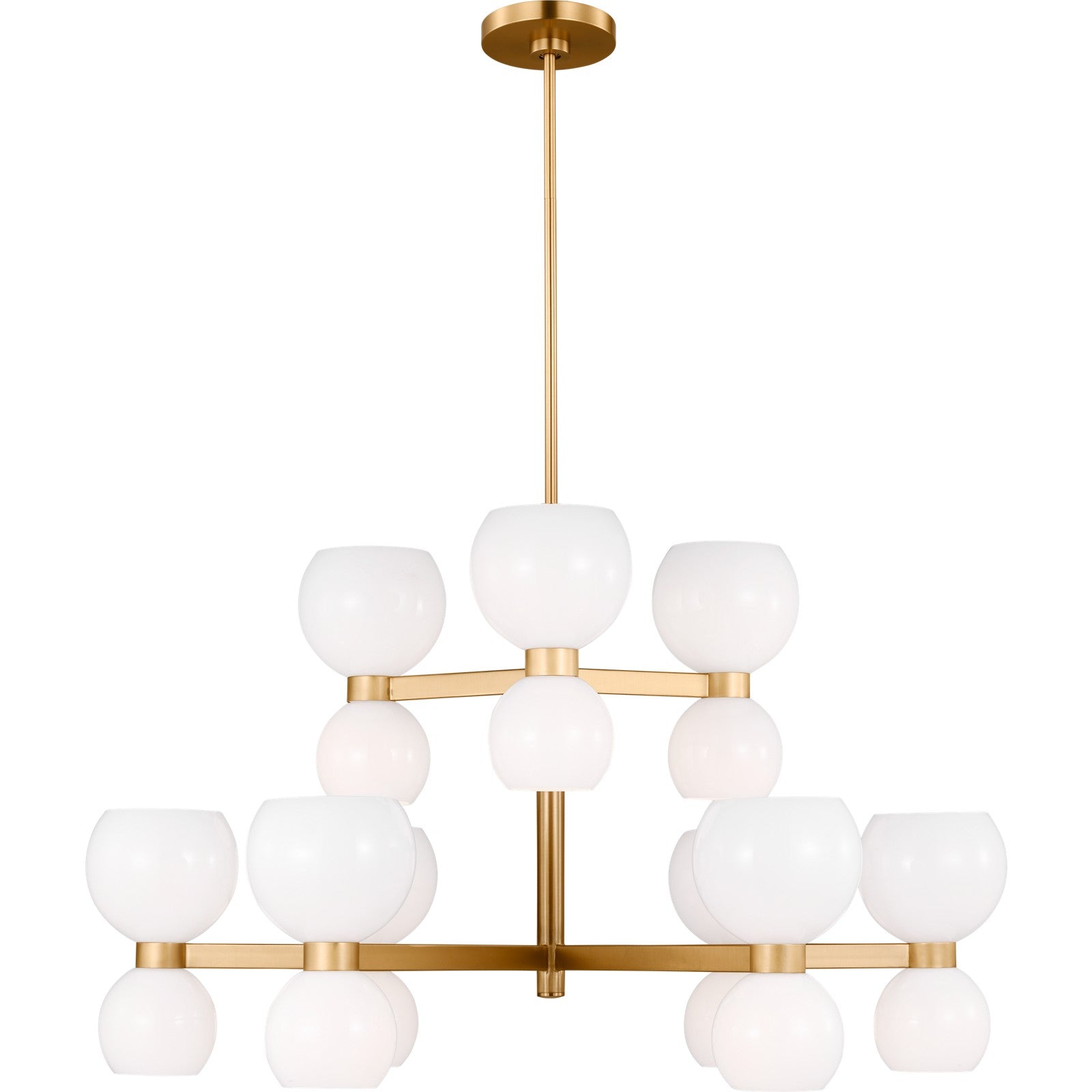 Londyn Medium Chandelier Burnished Brass with Clear Glass - Visual Comfort Ceiling Lights