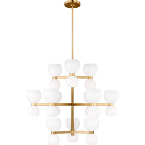 Londyn Large Chandelier Burnished Brass with Clear Glass - Visual Comfort Ceiling Lights