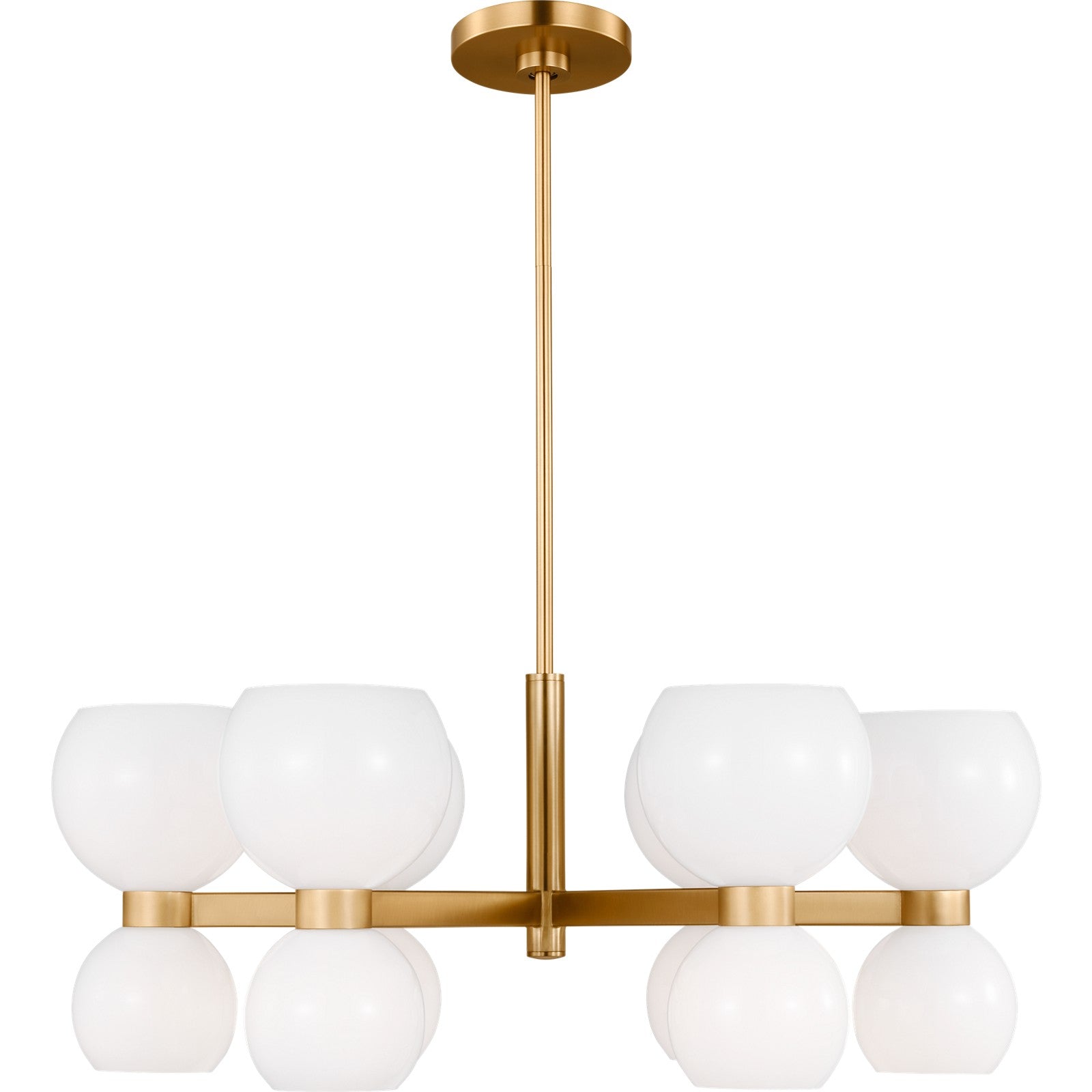 Londyn Small Chandelier Burnished Brass with Clear Glass - Visual Comfort Ceiling Lights