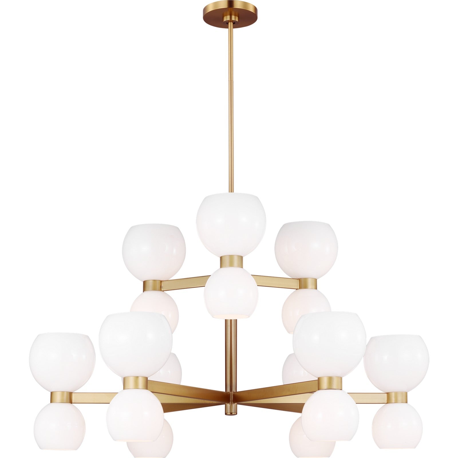 Londyn Medium Chandelier Burnished Brass with Clear Glass - Visual Comfort Ceiling Lights