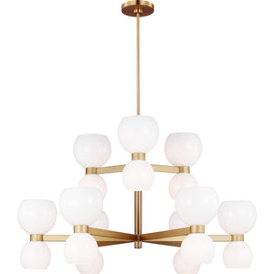 Londyn Medium Chandelier Burnished Brass with Clear Glass - Visual Comfort Ceiling Lights