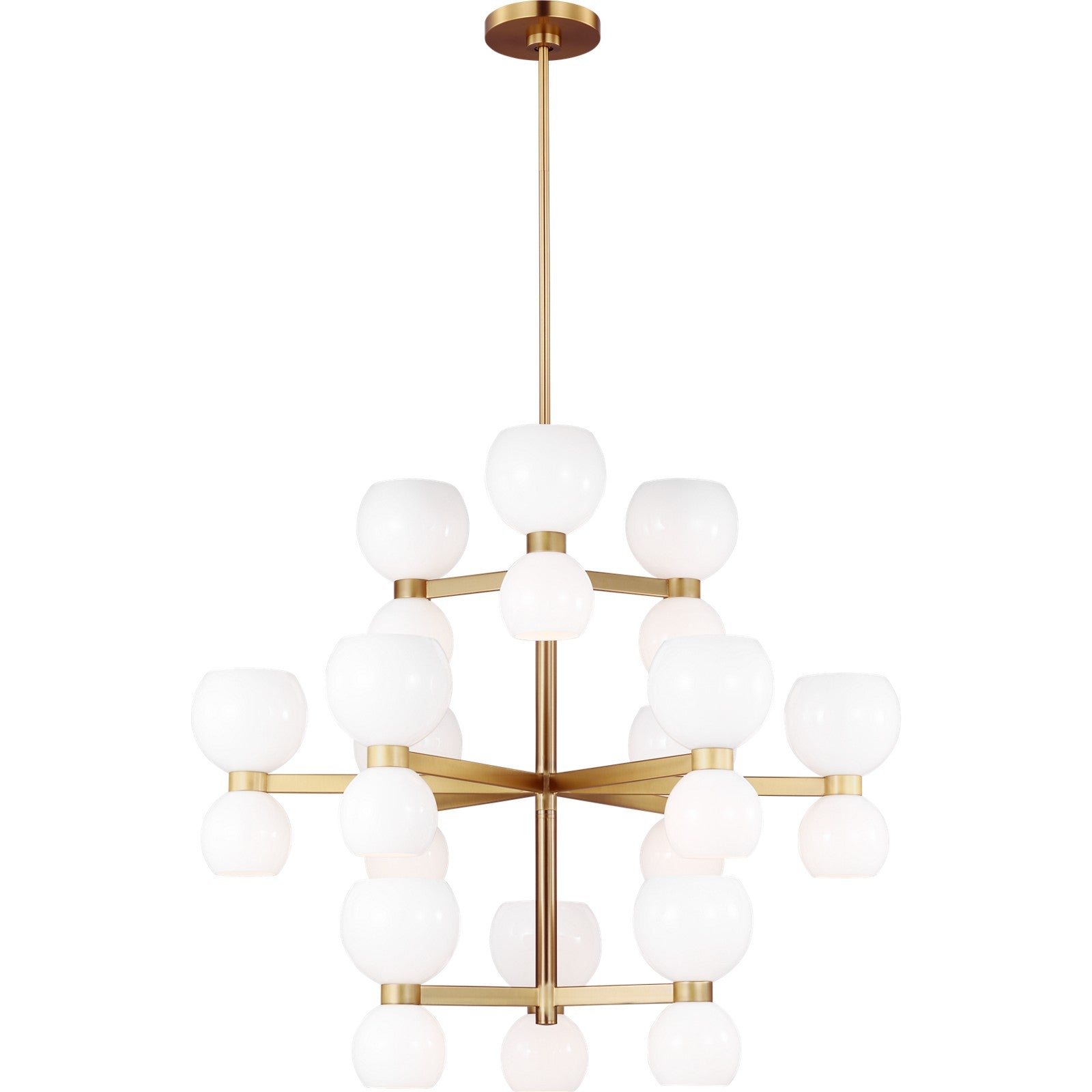 Londyn Large Chandelier Burnished Brass with Clear Glass - Visual Comfort Ceiling Lights