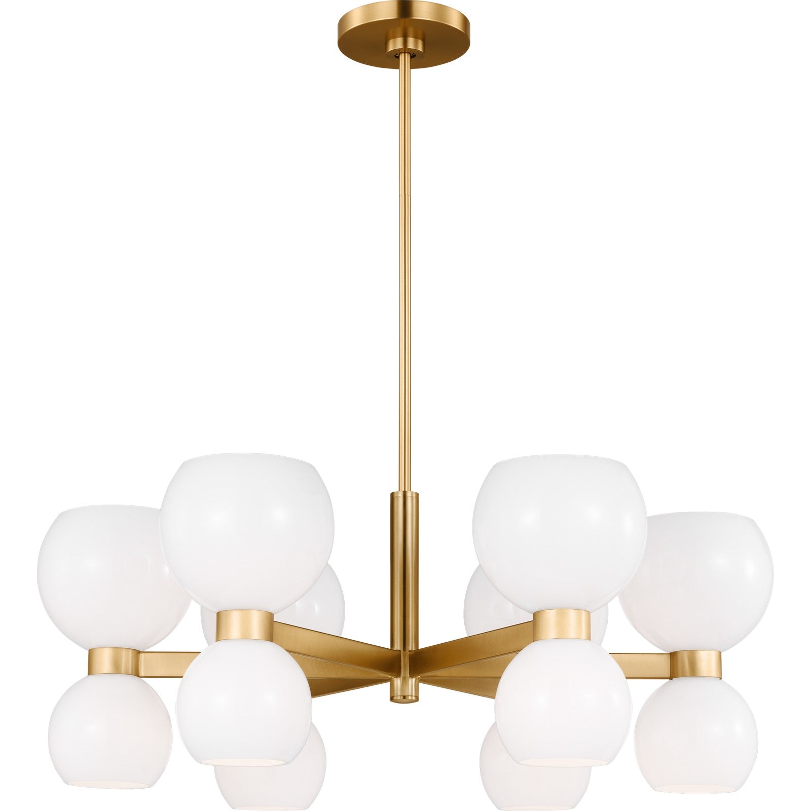 Londyn Small Chandelier Burnished Brass with Clear Glass - Visual Comfort Ceiling Lights