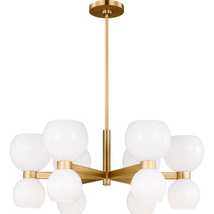 Londyn Small Chandelier Burnished Brass with Clear Glass - Visual Comfort Ceiling Lights