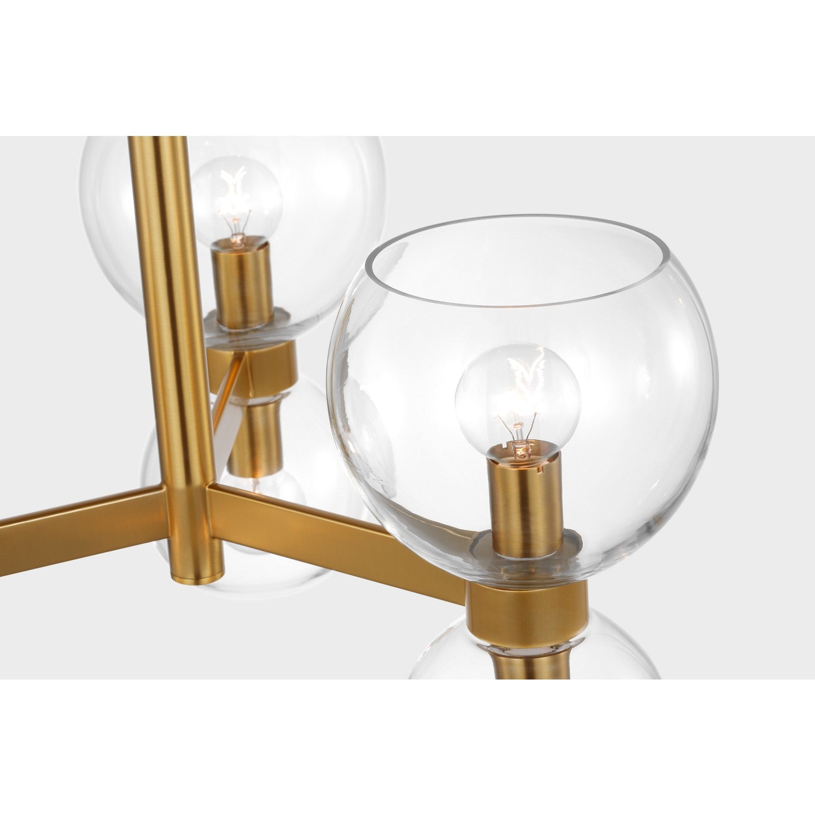 Londyn Semi Flush Mount Burnished Brass with Clear Glass - Visual Comfort Ceiling Lights
