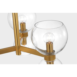 Londyn Semi Flush Mount Burnished Brass with Clear Glass - Visual Comfort Ceiling Lights