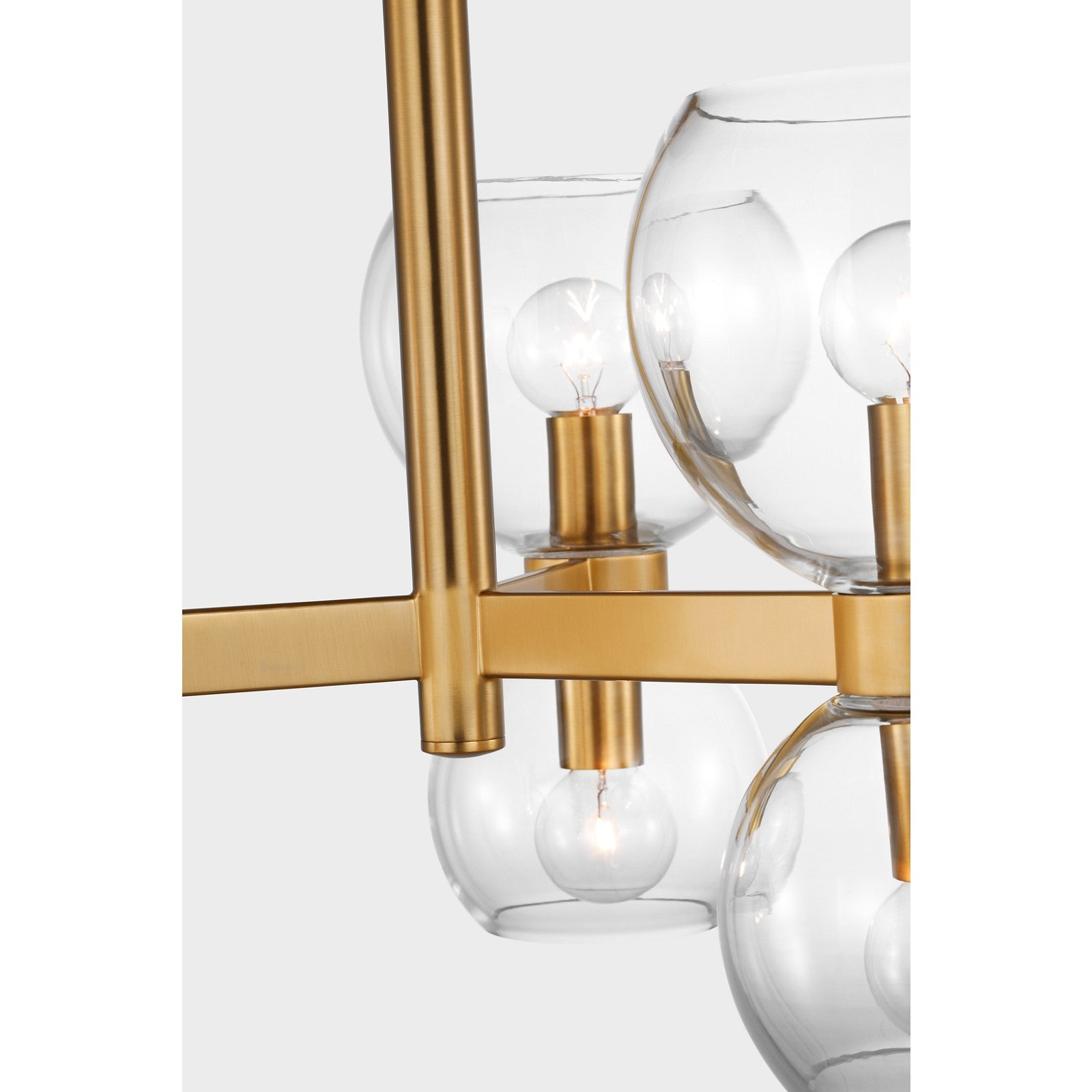 Londyn Semi Flush Mount Burnished Brass with Clear Glass - Visual Comfort Ceiling Lights