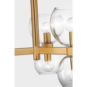 Londyn Semi Flush Mount Burnished Brass with Clear Glass - Visual Comfort Ceiling Lights