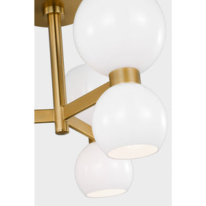Londyn Semi Flush Mount Burnished Brass with Clear Glass - Visual Comfort Ceiling Lights
