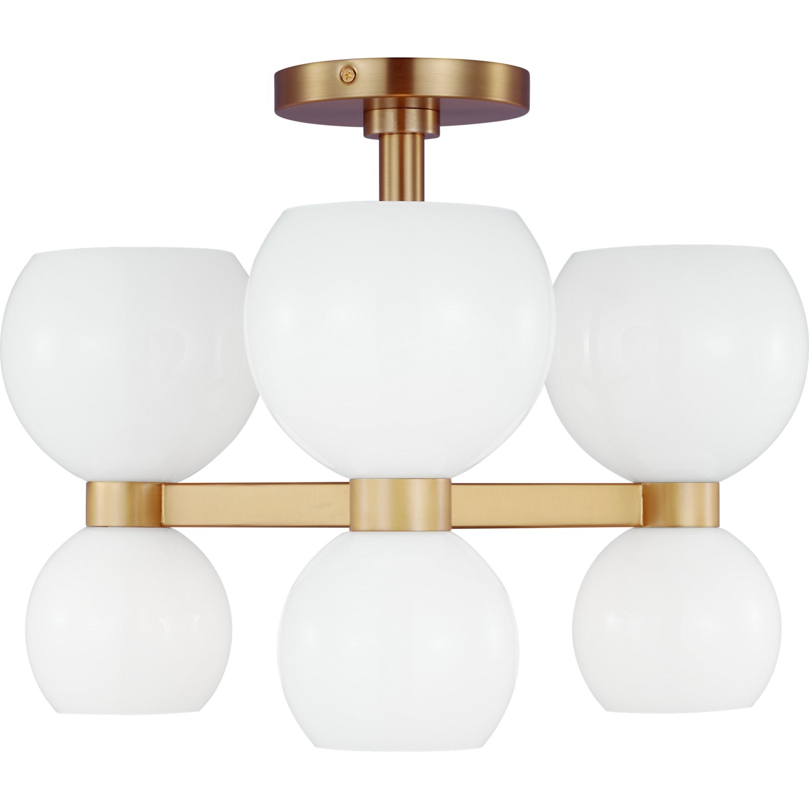 Londyn Semi Flush Mount Burnished Brass with Clear Glass - Visual Comfort Ceiling Lights
