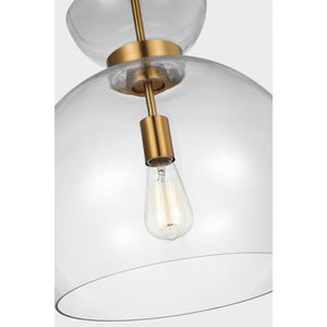Londyn Round Pendant Burnished Brass with Clear Glass - Visual Comfort Ceiling Lights