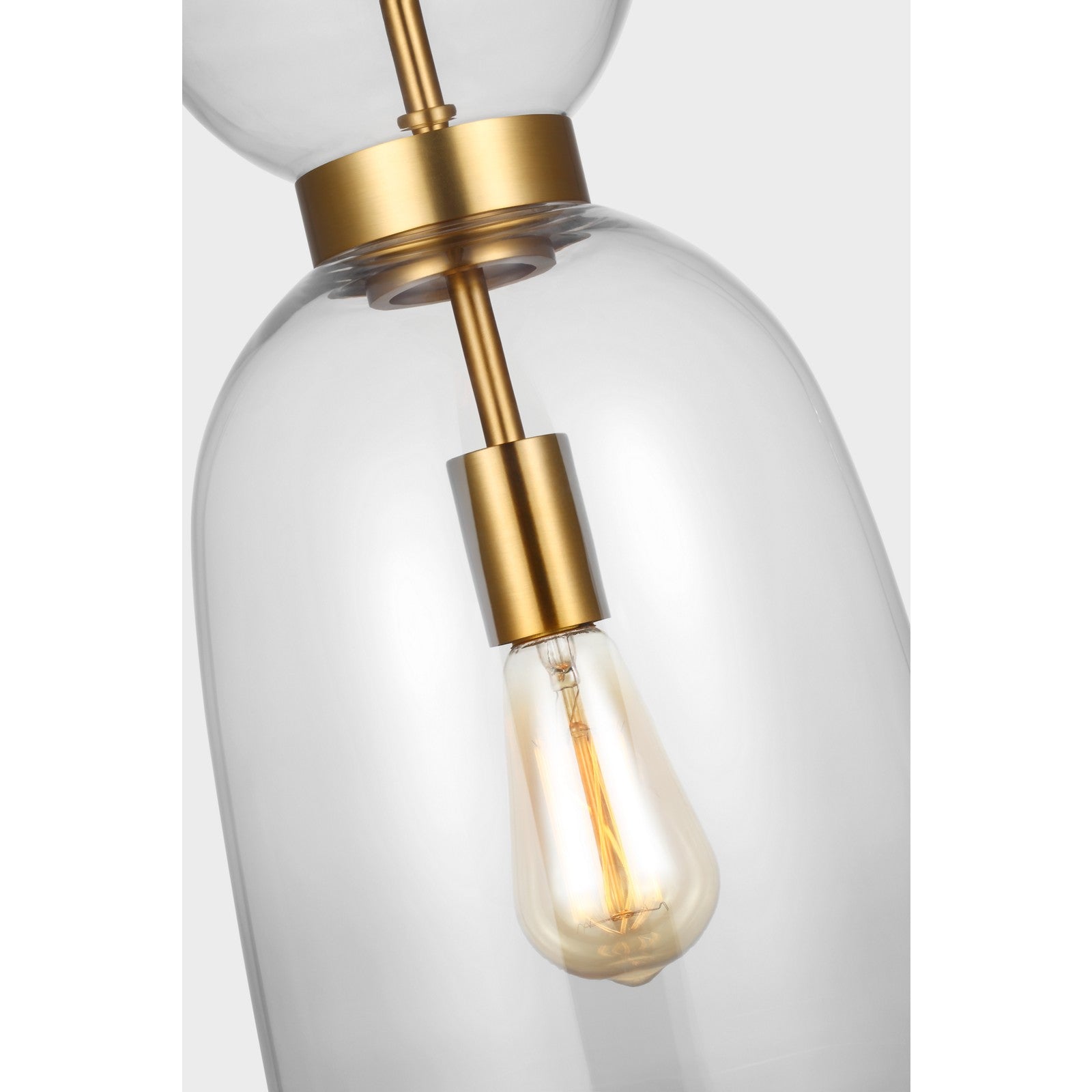 Londyn Tall Pendant Burnished Brass with Clear Glass - Visual Comfort Ceiling Lights