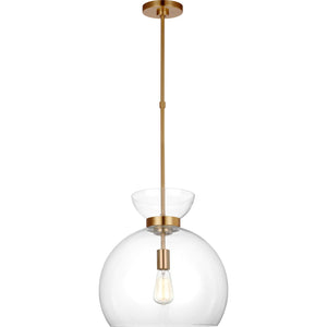 Londyn Round Pendant Burnished Brass with Clear Glass - Visual Comfort Ceiling Lights