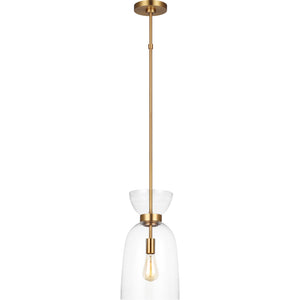 Londyn Tall Pendant Burnished Brass with Clear Glass - Visual Comfort Ceiling Lights