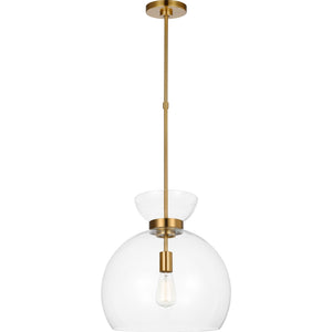 Londyn Round Pendant Burnished Brass with Clear Glass - Visual Comfort Ceiling Lights