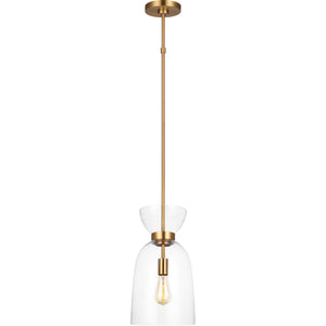 Londyn Tall Pendant Burnished Brass with Clear Glass - Visual Comfort Ceiling Lights