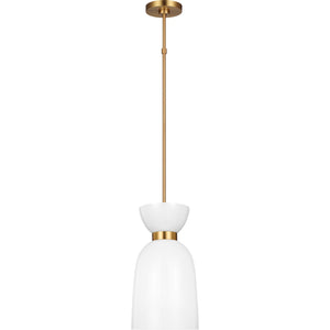 Londyn Tall Pendant Burnished Brass with Clear Glass - Visual Comfort Ceiling Lights