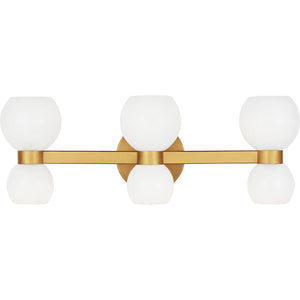 Londyn Six Light Vanity Burnished Brass - Visual Comfort Wall Lights