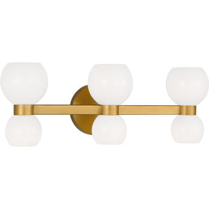 Londyn Six Light Vanity Burnished Brass - Visual Comfort Wall Lights