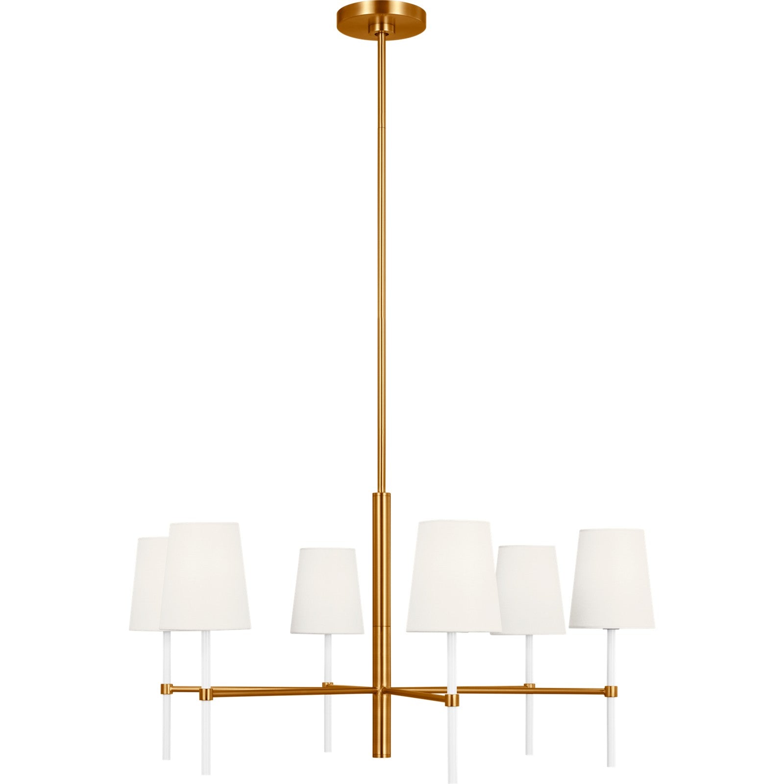 Monroe Medium Chandelier in Burnished Brass - Visual Comfort Ceiling Lights