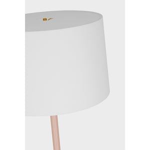 Monroe Large Floor Lamp in Burnished Brass and Glossy White - Visual Comfort Floor Lamps