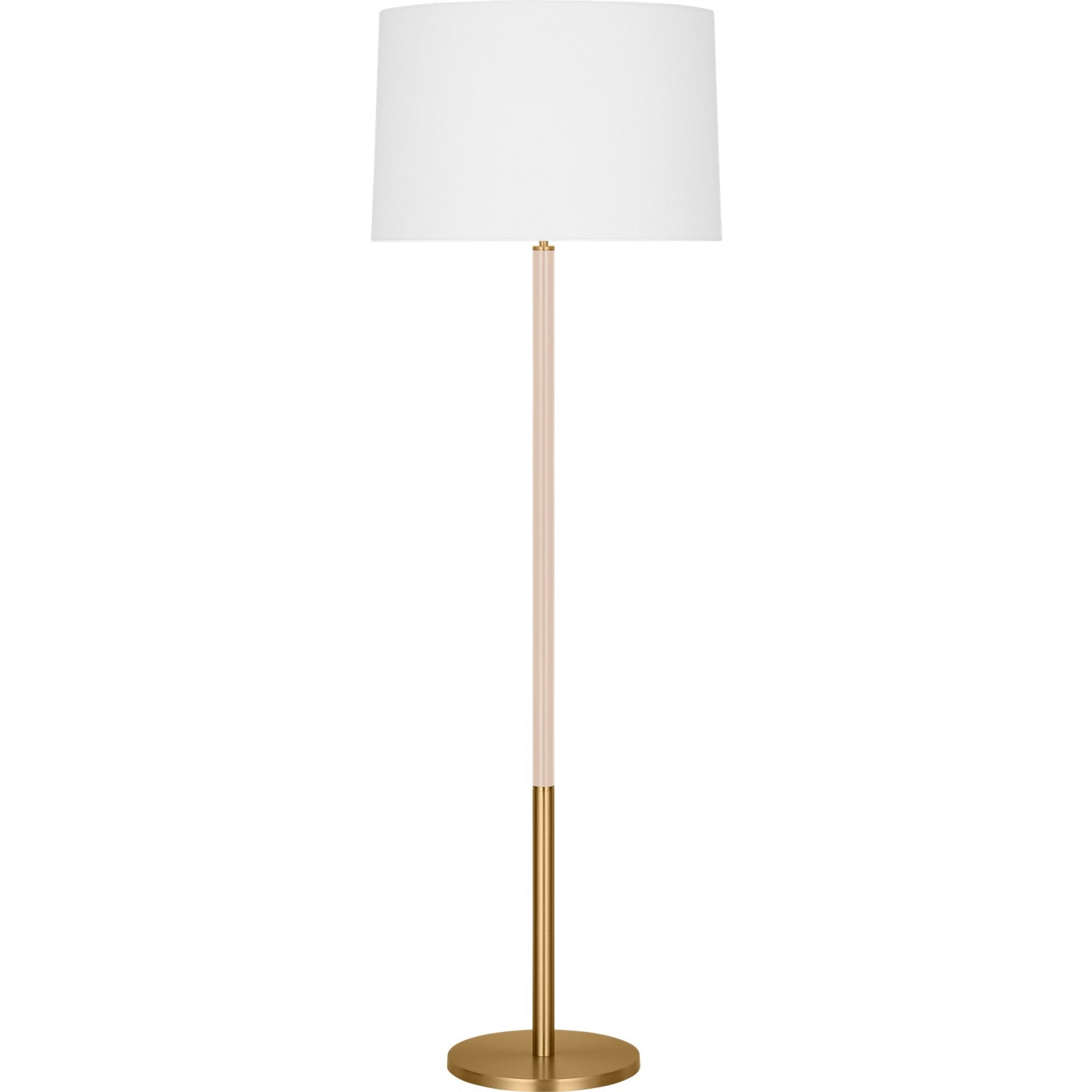 Monroe Large Floor Lamp in Burnished Brass and Glossy White - Visual Comfort Floor Lamps