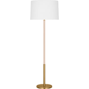 Monroe Large Floor Lamp in Burnished Brass and Glossy White - Visual Comfort Floor Lamps